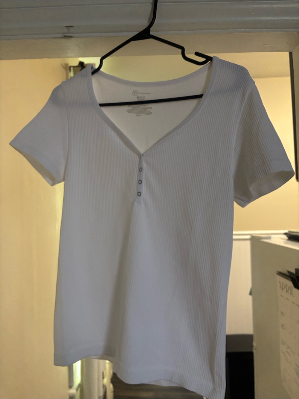 No Boundaries White Ribbed Short Sleeve Top